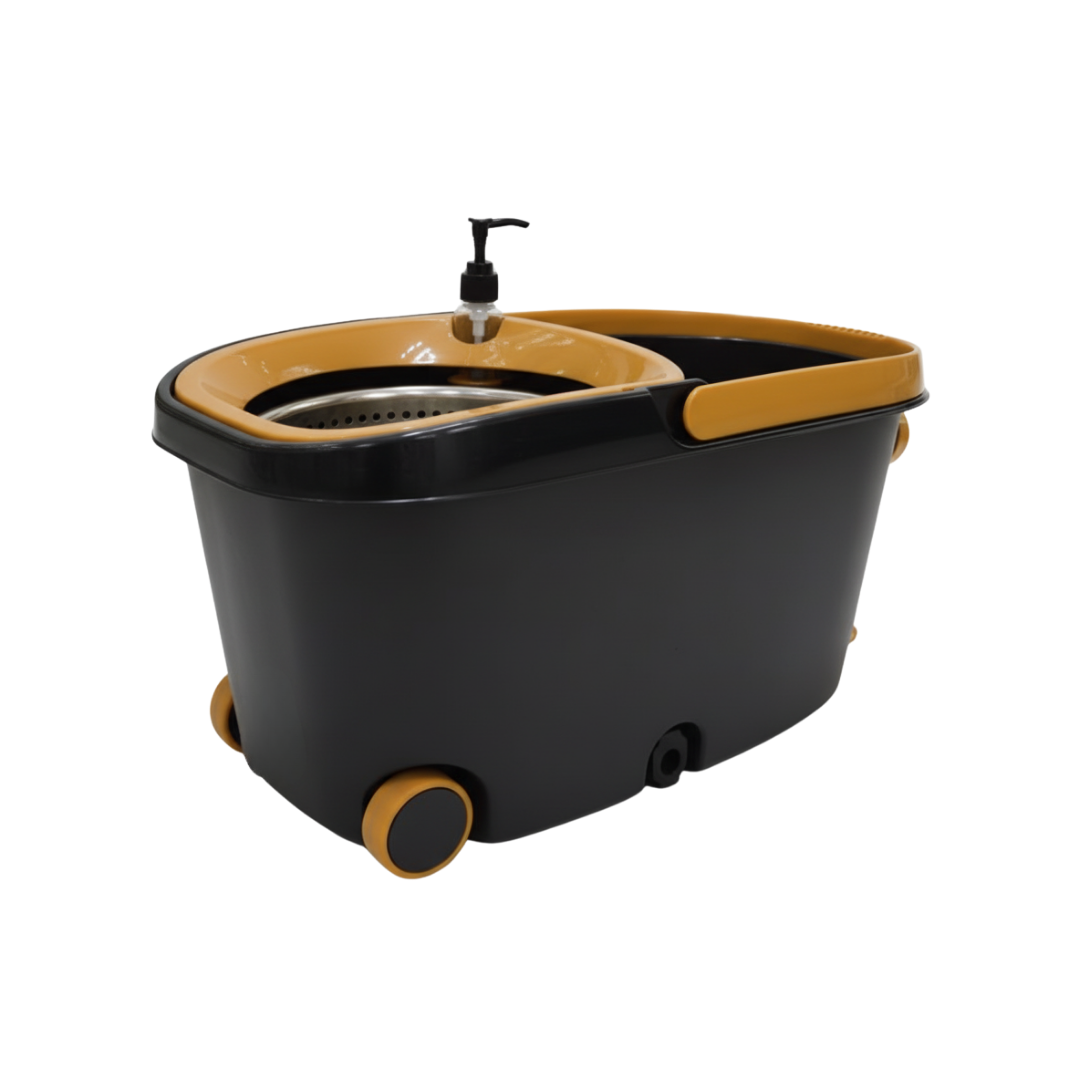 Mop Rotativ Zâna Casei® Luxor – Set Premium cu 4 Rezerve, Cuva din Inox