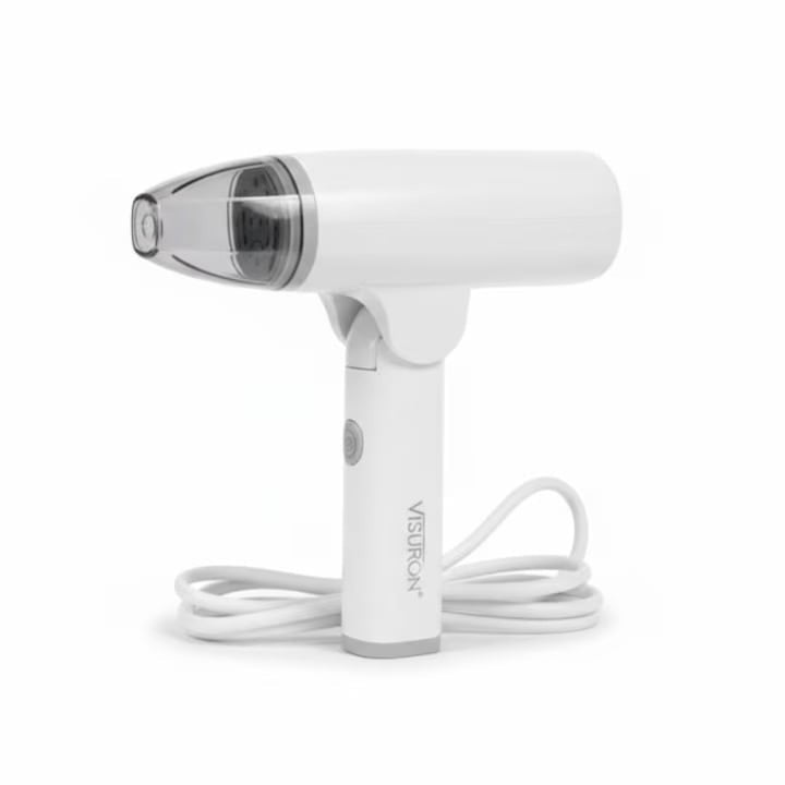 Fier de Călcat cu Abur Portabil VISURON 1500W, Încălzire Rapidă 30s, Pliabil, Compact – Ideal pentru Acasă și Călătorii