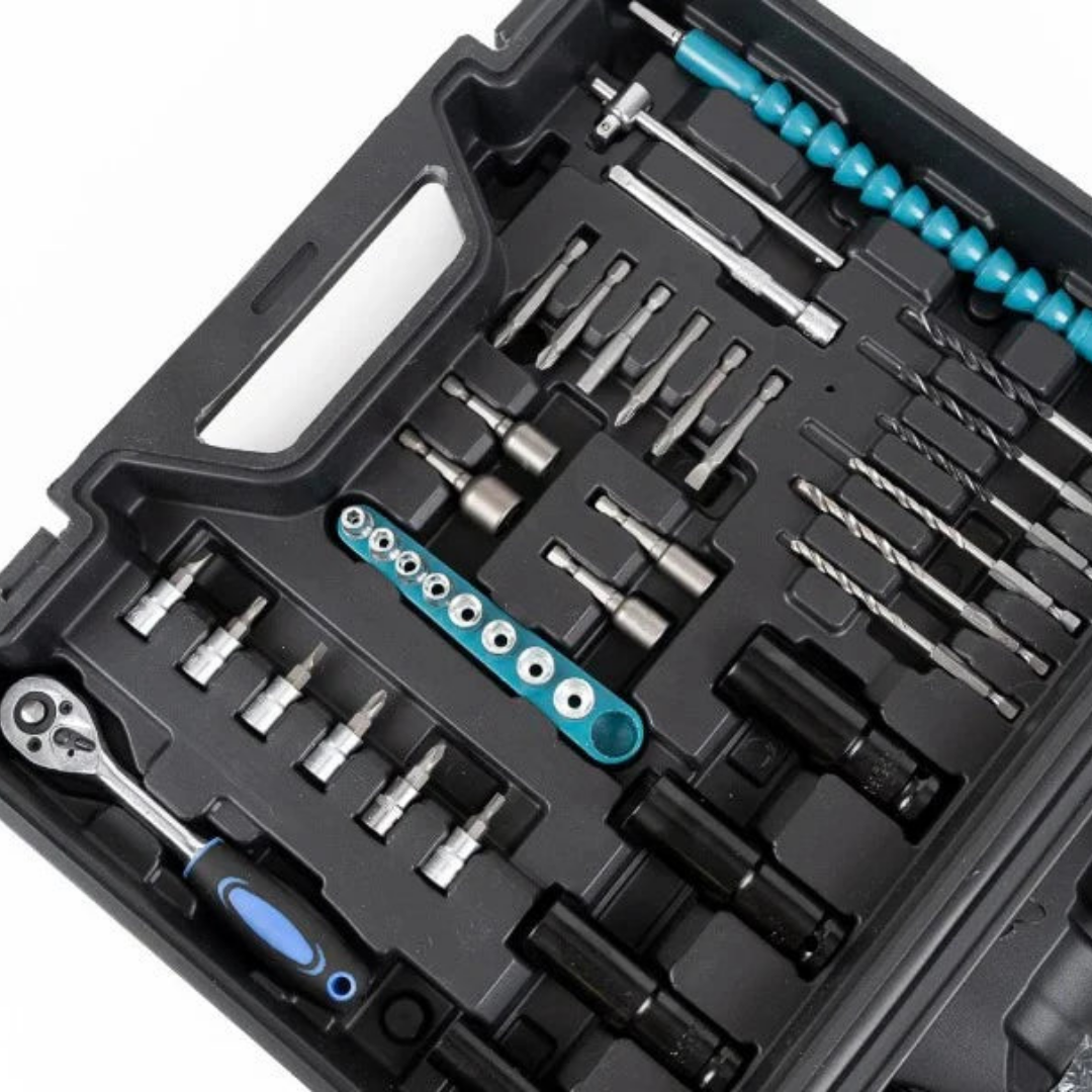 Mașină Profesională de Înșurubat cu Impact 48V – Motor Brushless, 280 Nm, 2 Acumulatori, 43 Accesorii, Valiză Transport