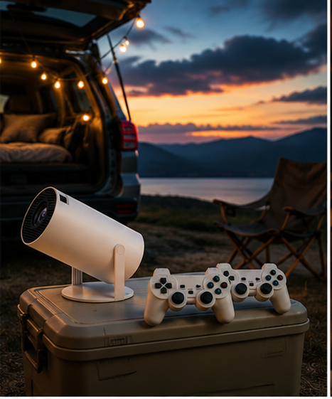 Videoproiector Portabil Inteligent cu 2 Controllere – Android 11, 4K, Wi-Fi 6, 130 inch