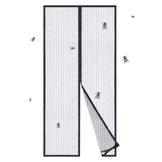 Set de 2 Plase pentru Usa cu Inchidere Magnetica, Anti-Insecte, 210x100 cm
